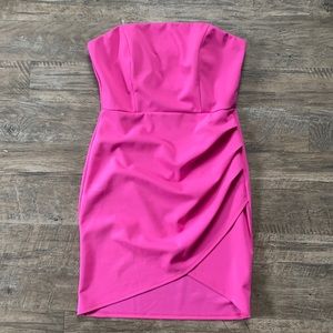 Strapless pink mini dress!